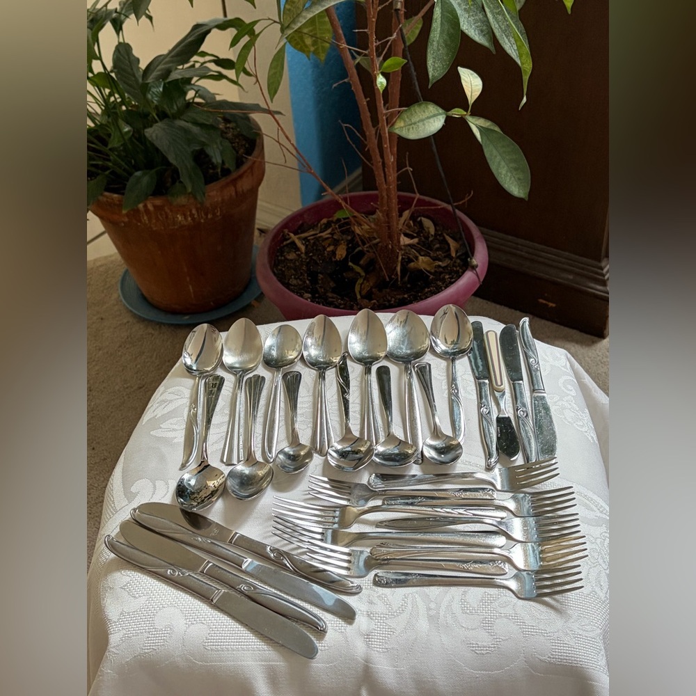 Stainless Steel Flatware Set 30-Piece Miscellaneous Mixed Lot